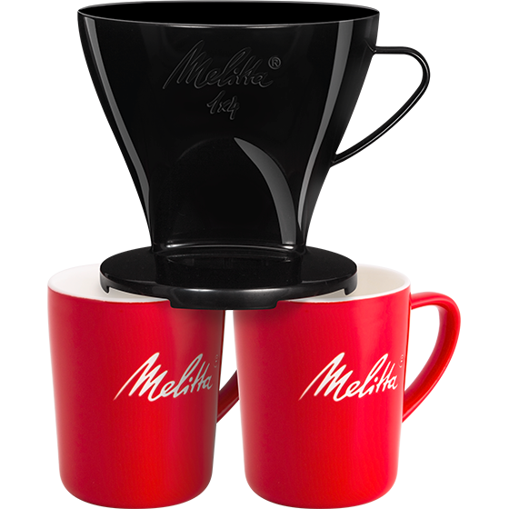 boom renderen Frons Koffiefilter 1x4® zwart & 2 Melitta®-porseleinen bekers | Melitta® Online  Shop